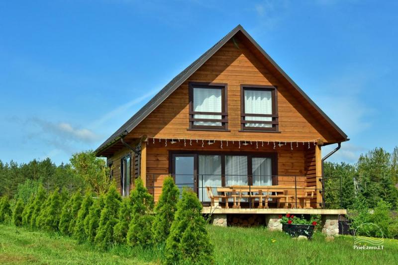 Ferienhutten und Sauna am Seeufer, Haus mit einer Halle - Gehöft Nijolė und Henrikas Zubrickų sodyba