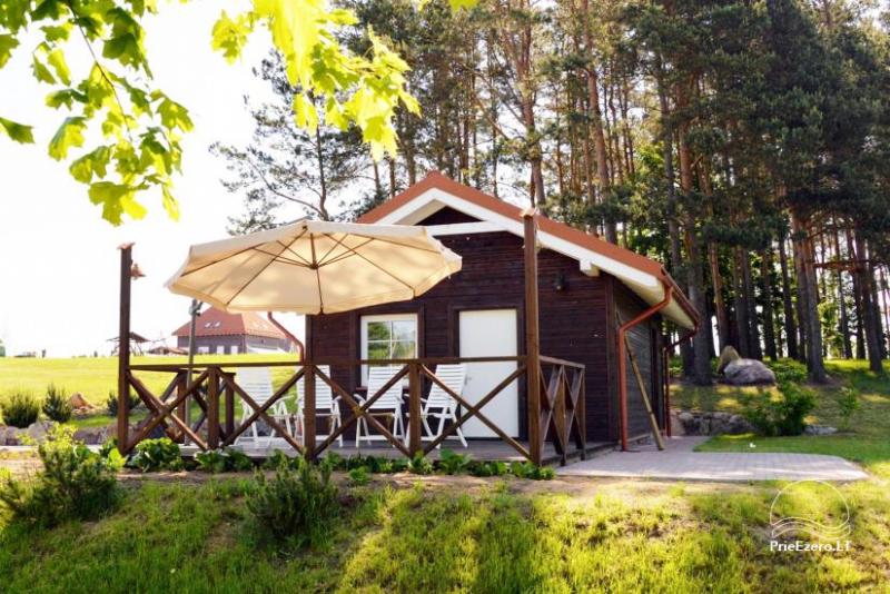 Ferienhütte für zwei mit Sauna am Seeufer, Gehöft Pas Drambliuką