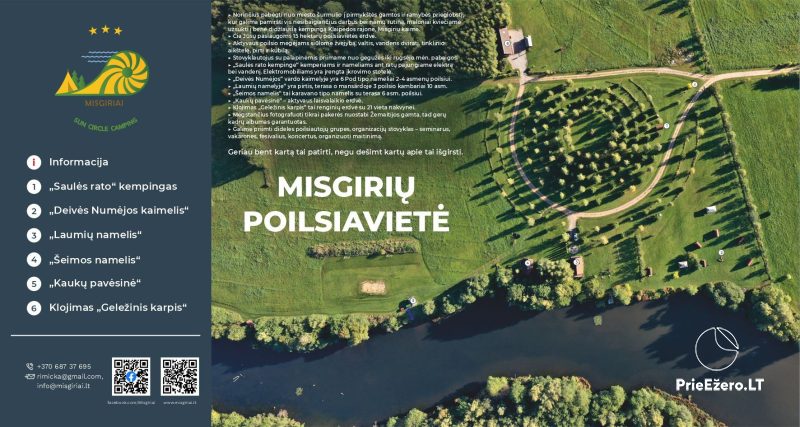 Misgiriai namiotowe z małymi domkami w regionie Kłajpeda, Litwa