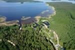 Camping at the lake Usma in Latvia