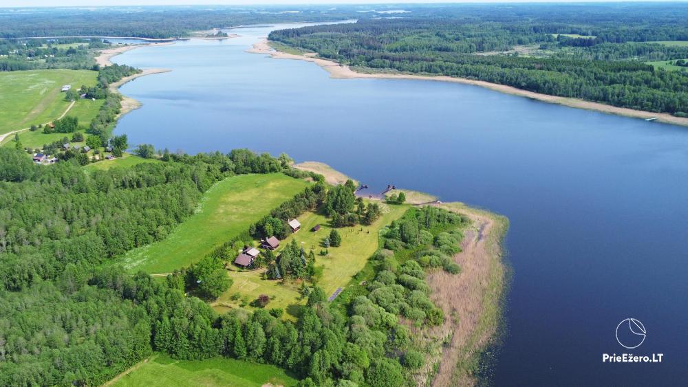 Усадьба на берегу озера Сартай в Зарасайском районе Lapėnų Sodyba - бревенчатые дома, купели, сауна - 1