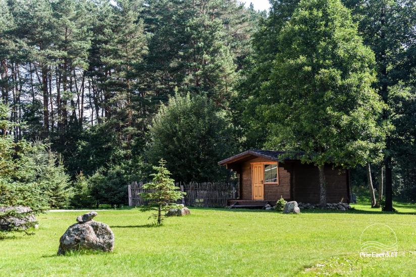 Wooden holiday cottages, campsite, kayaking