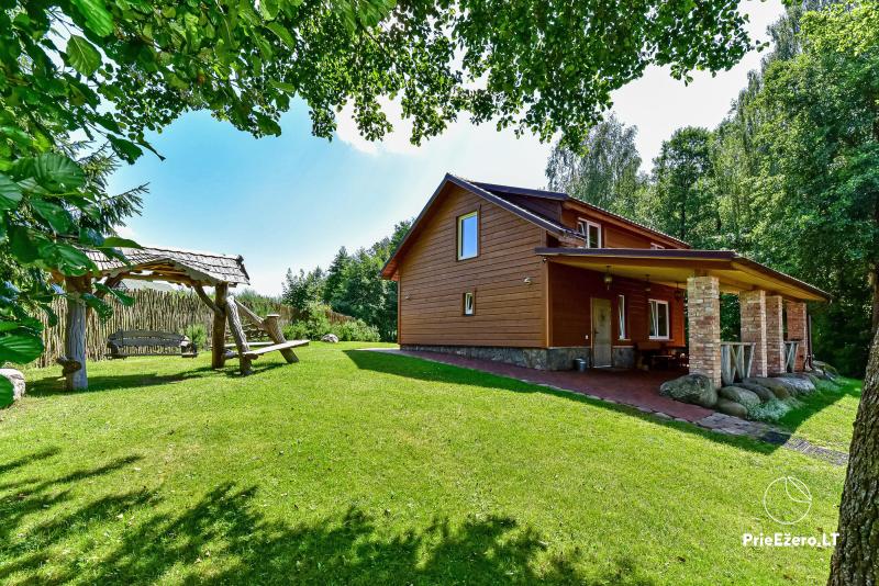 Domek z sauną w rejonie Trockim nad brzegiem jeziora Margis