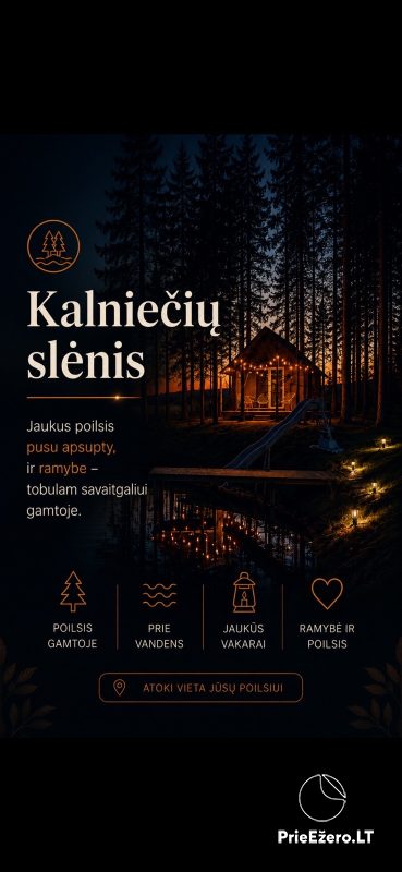 Kalniečių slėnis – przytulny domek otoczony dwoma lasami sosnowymi