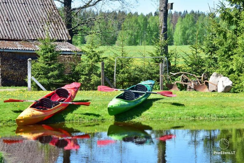 Kayak rent, kayak trips in Sventoji rivers, Countryside house in Anyksciai region Senoji sodyba