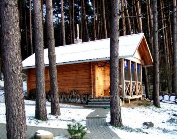 Batthouse on the shore of the lake Bebrusai in Moletai region in Countryside Farmstead  Giedrita