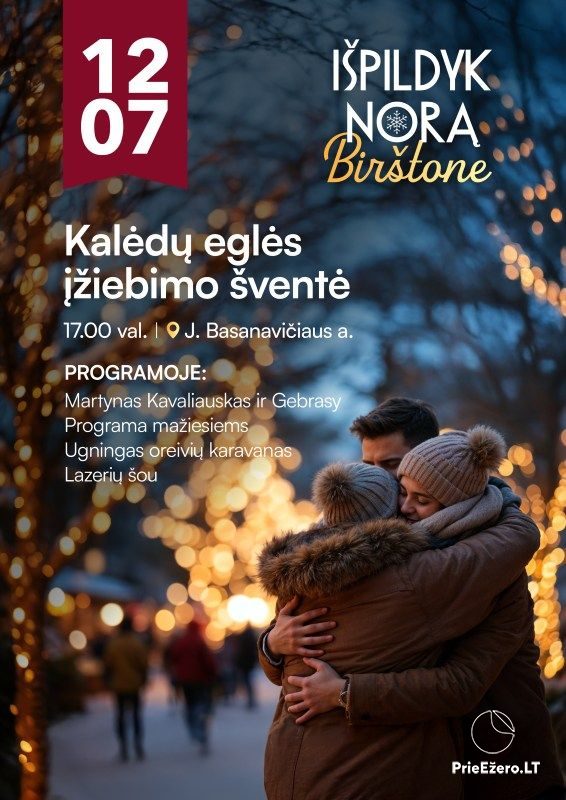 Boże Narodzenie otwarcie drzewo wydarzenie w Birstonas