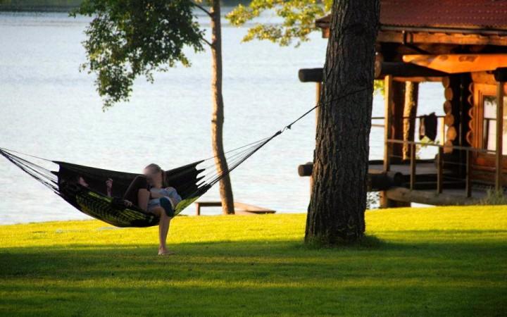 Sauna in countryside tourism complex in Trakai region on the shore of the lake Margio krantas