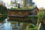 Large 20-seater log bathhouse with a stone next to the water pond - 3